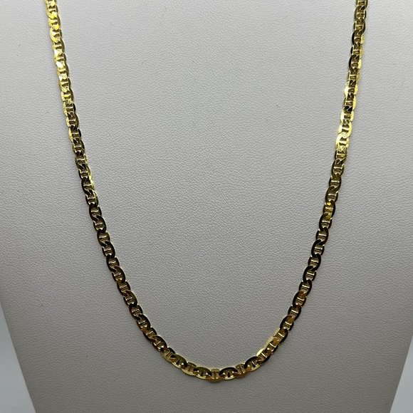 Gold/Silver 24" Italian Gucci Mariner Chain - 925 Italy - Ladies/Mens/Unisex - Picture 7 of 11